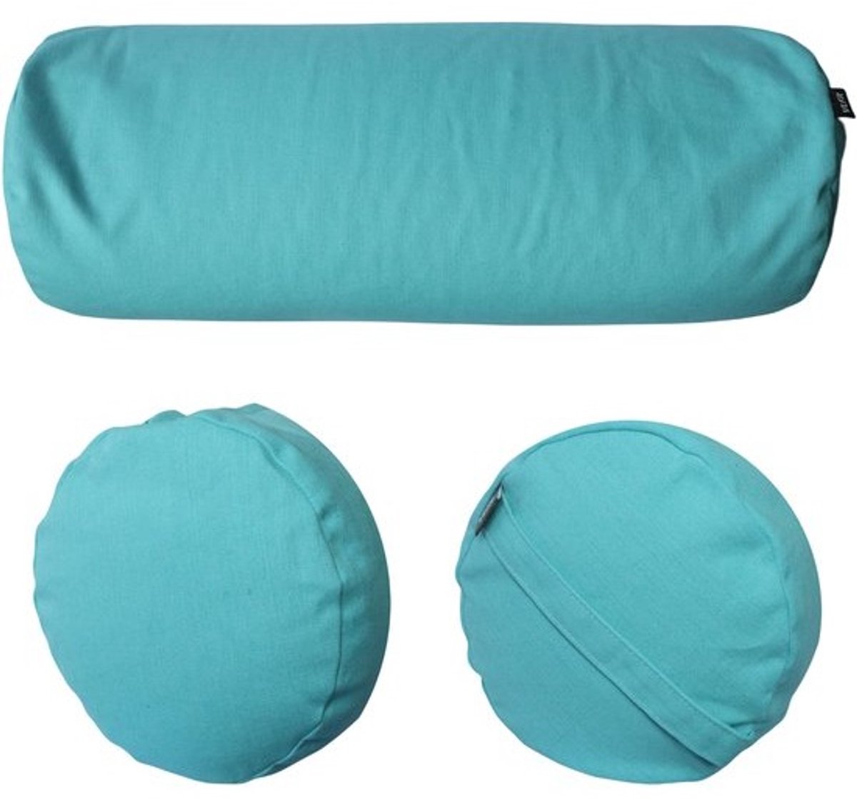 SnelShoppen - VLFit Yoga Bolster, milieuvriendelijke boekweitbolster 61 cm x 23 cm, afneembare wasbare hoes, ideaal voor yoga, meditatie en ondersteun