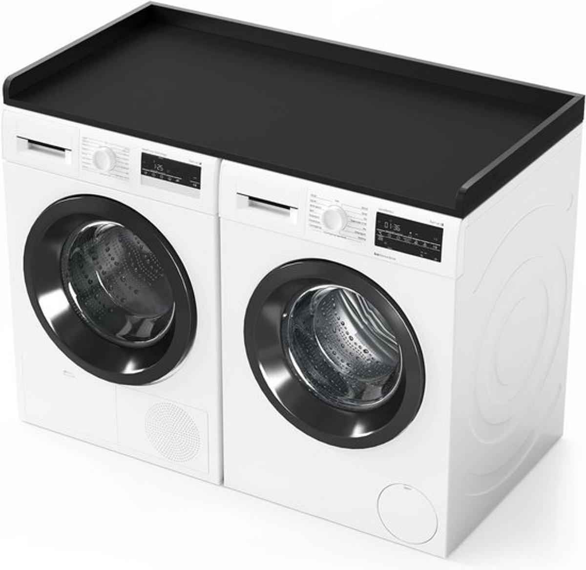 Extra Groot Aanrechtblad voor Wasmachine en Droger - Wastafel Top Organizer met Zijrand - 137x70 cm