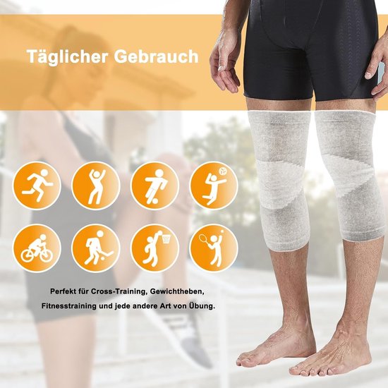 Bamboe Kniebandage Set van 2 Stuks, Ondersteuning voor Knieën bij Sport en Training, Ideaal voor Volleyballers en Bij Artrose — afbeelding 2