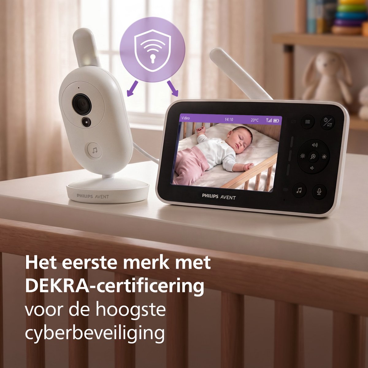 Philips Avent Video babyfoon – Tot 48 uur batterijduur - Nachtzicht en Witte Ruis - DEKRA-gecertificeerd - Zonder wifi - SCD861/26 thumbnail 2