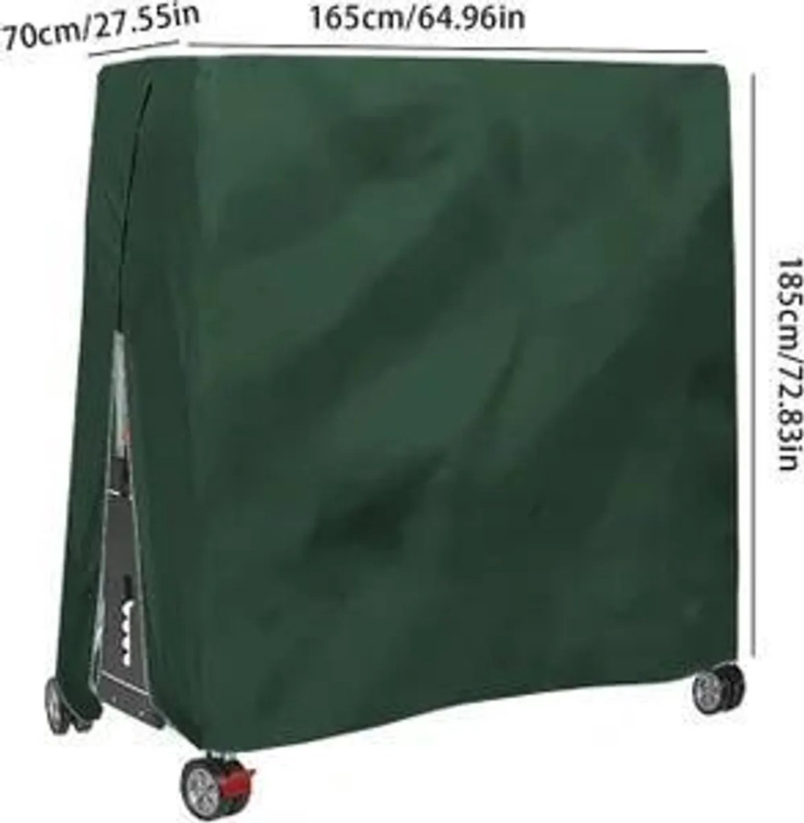 Tafeltennistafelhoes Geschikt voor buiten, gemaakt van 420D Oxford-stof, waterdicht, stofwerend, UV-bestendig, stevig en duurzaam, afGeschikt vooringen 165x70x185 cm.