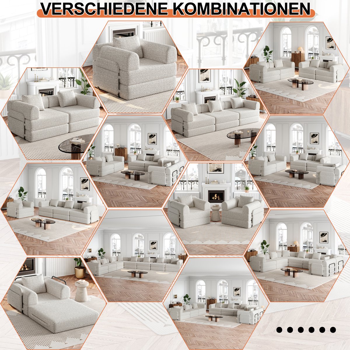 MODENUIT Slaapbank 2-Zits - 2-in-1 Met Opbergruimte In Armleuning - Voor Woonkamer - Chenille - Khaki