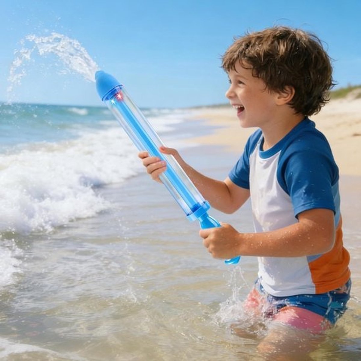 Water Speelgoed - Waterspuit - Zomerse Activiteiten - Met Lichteffecten - 45 cm Lengte - Blauw