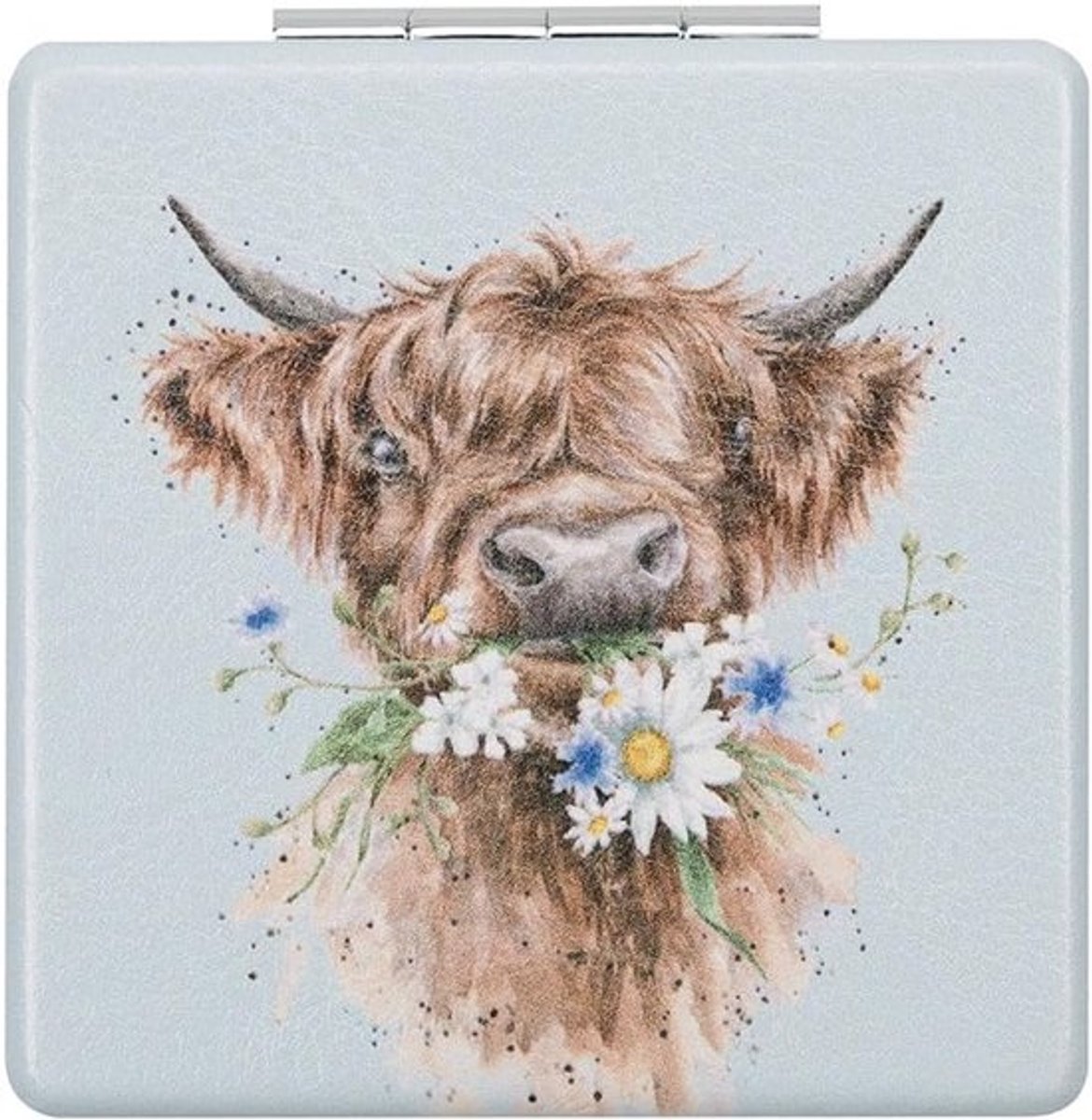 Compacte Spiegel - Zakspiegel Make-up - Onderweg Gebruik - Vegan Leer Afwerking - 7x7cm Vierkant