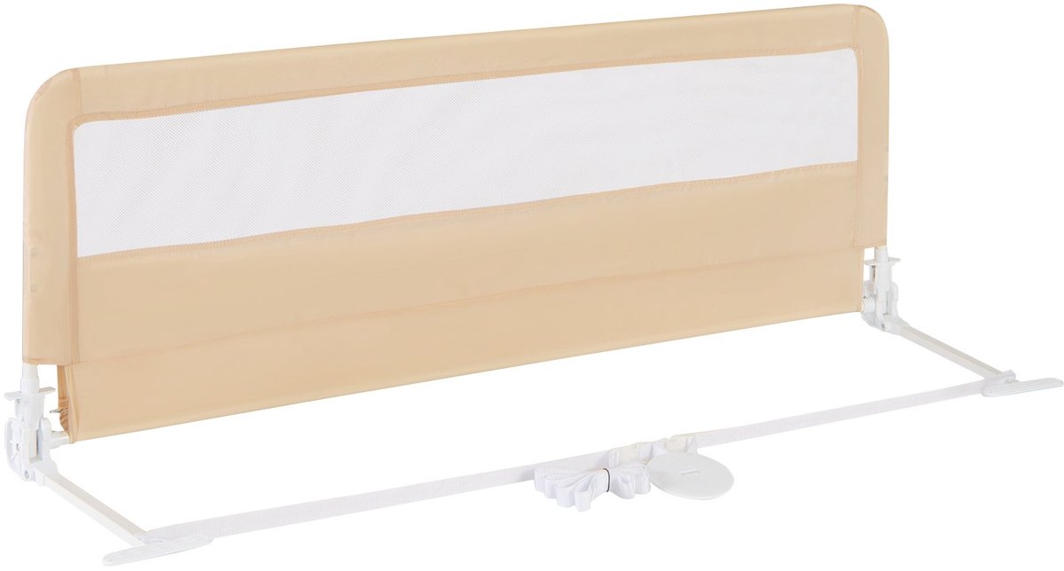 SureDeal® - Bedhekje - Lange Bedhek - Peuters Opvouwbaar Babybedhek - Afneembare Hoes Ademend - 150x41x55 cm - Beige