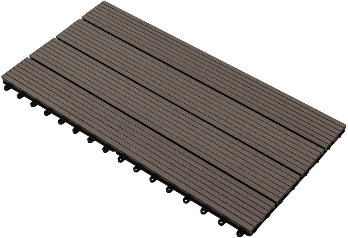 Terrastegels - Buiten vloer - Veranda aanleggen - WPC materiaal - 60 x 30 cm - Donkerbruin