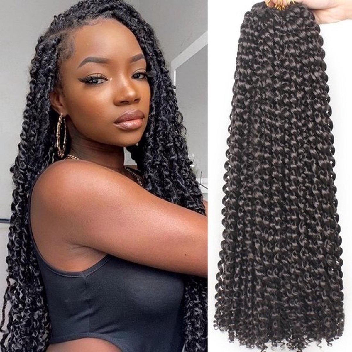 Gehaakt Haar Passion Twist - Bohemia Krullend Vlechthaar voor Vrouwen - Voorgelust, Lang, Geschikt voor Vlinderlokken en Watergolf