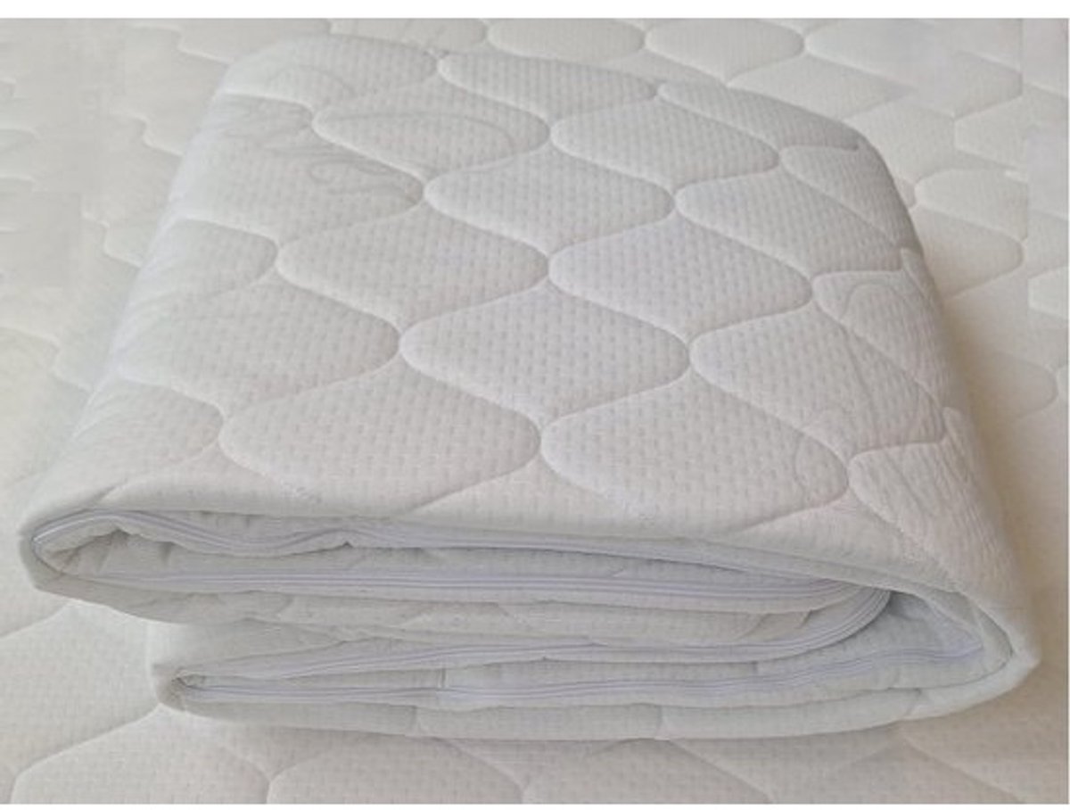 Gewatteerde Matrasbeschermer 100x200 cm - Molton met Ritssluiting tot 12 cm Hoog