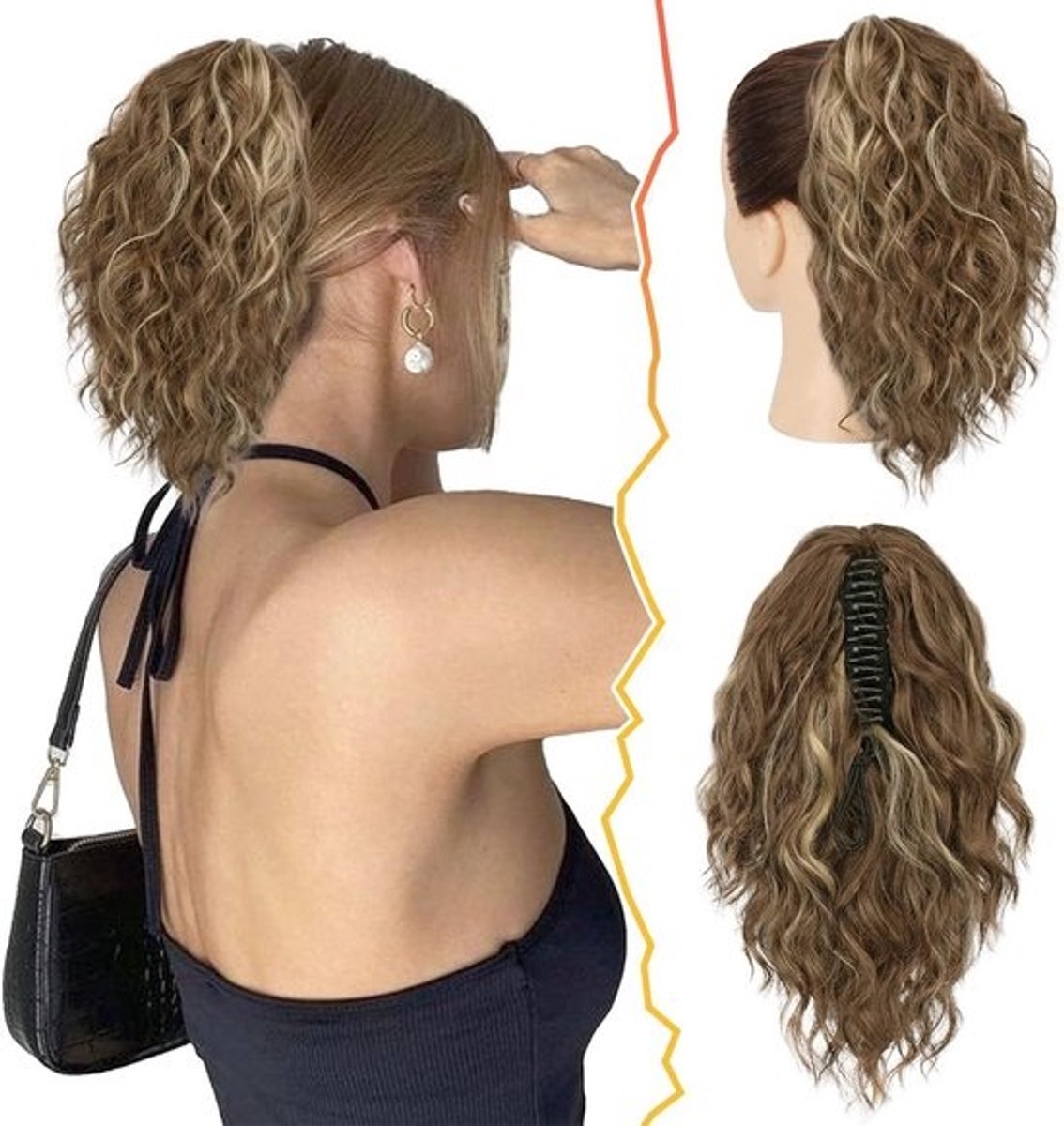 Golvende Paardenstaart Haarverlenging 30cm met Klauw Clip Synthetisch Clip-in Vrouwen & Meisjes