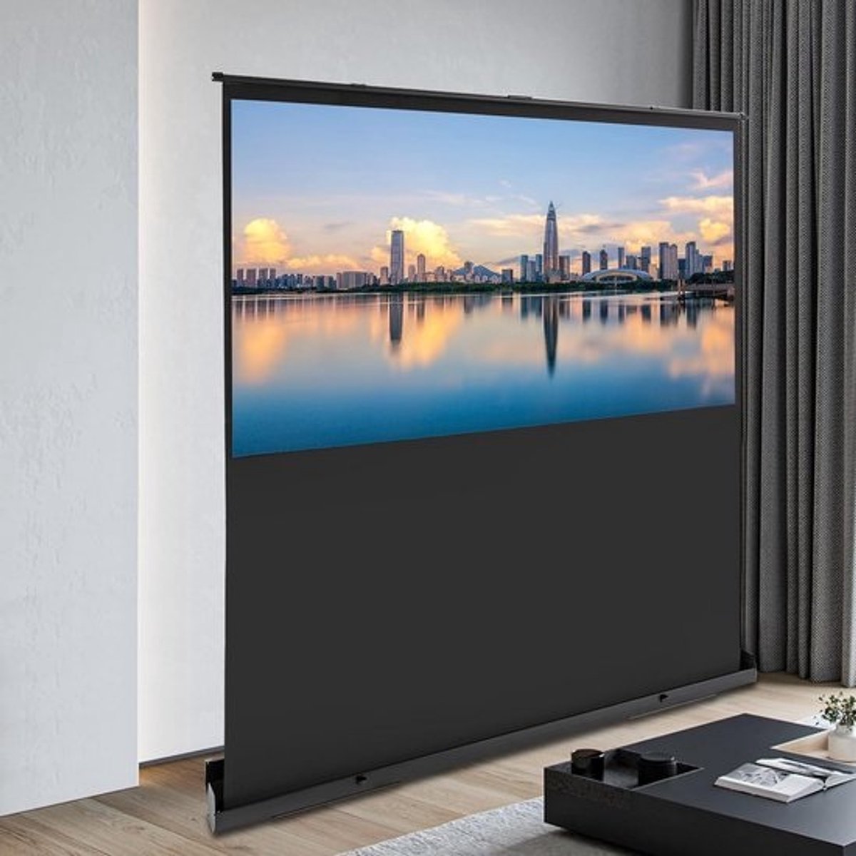 Mobiel Projectiescherm 80 Inch 16:9 - Draagbaar Uitschuifbaar voor 4K/8K - Inclusief Stabiliserend Frame