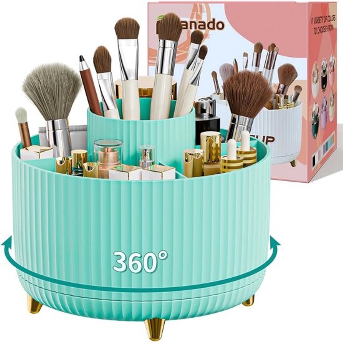 Draaibare Make-up Organizer 360° - Opbergrek voor Cosmetica en Huidverzorging