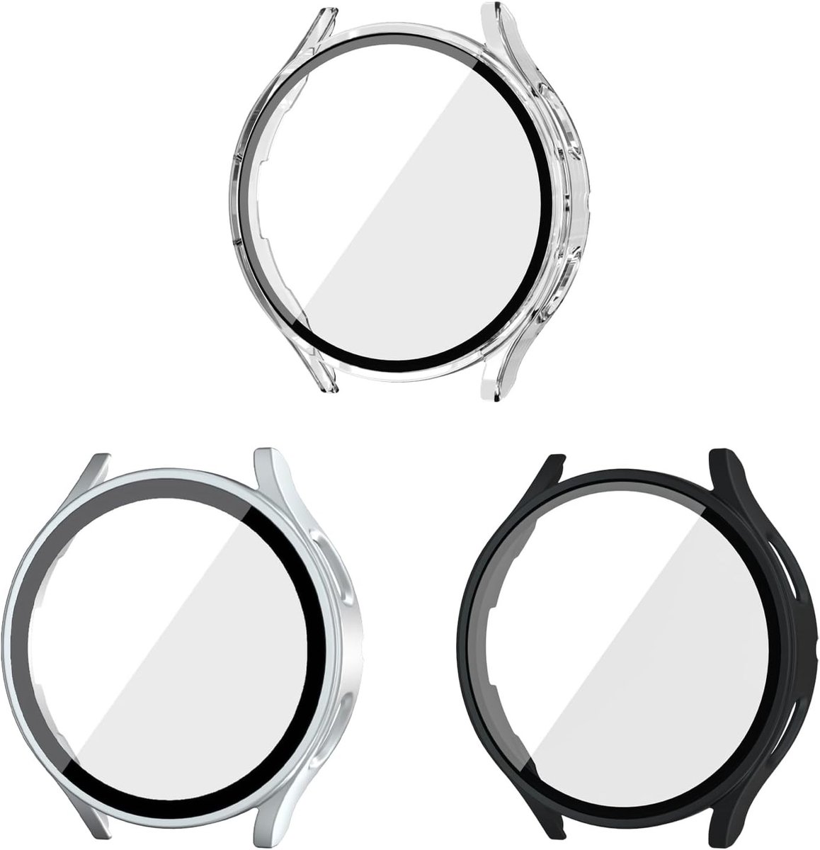 3-Pack Beschermhoes voor Smartwatch 40 mm met Schermbeschermer, Schokbestendig en Tempered Glass Accessoires voor Optimale Bescherming