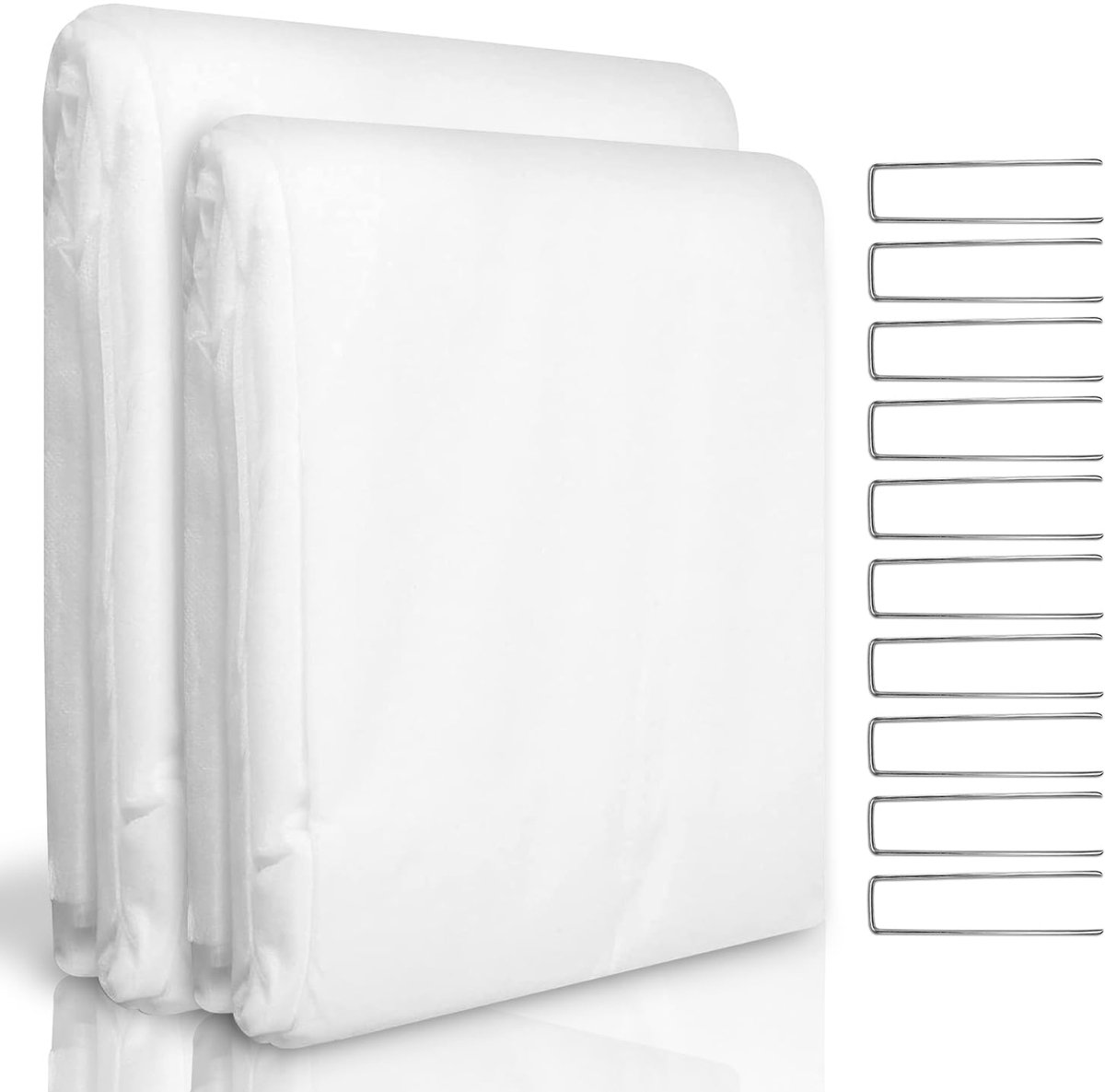 Planten Wintervlies - Tuinvlies 30 g/m², scheurvast, waterdoorlatend en ademend - Voor vorstbescherming van planten buiten - 2x5 meter, inclusief 10 U-haringen