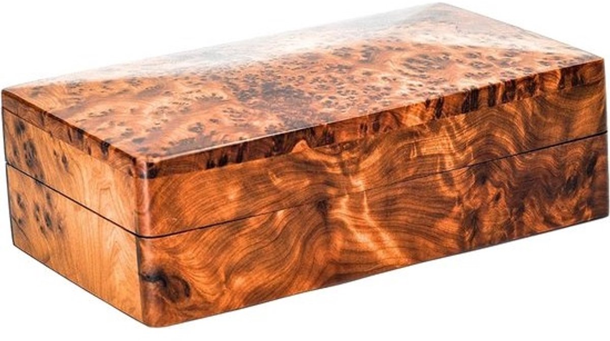 BAZAARDI Hand gesneden houten multifunctionele aandenken sieraden decoratieve kunst doos opslag organisator (grote houten doos, antiek) (LARGE)