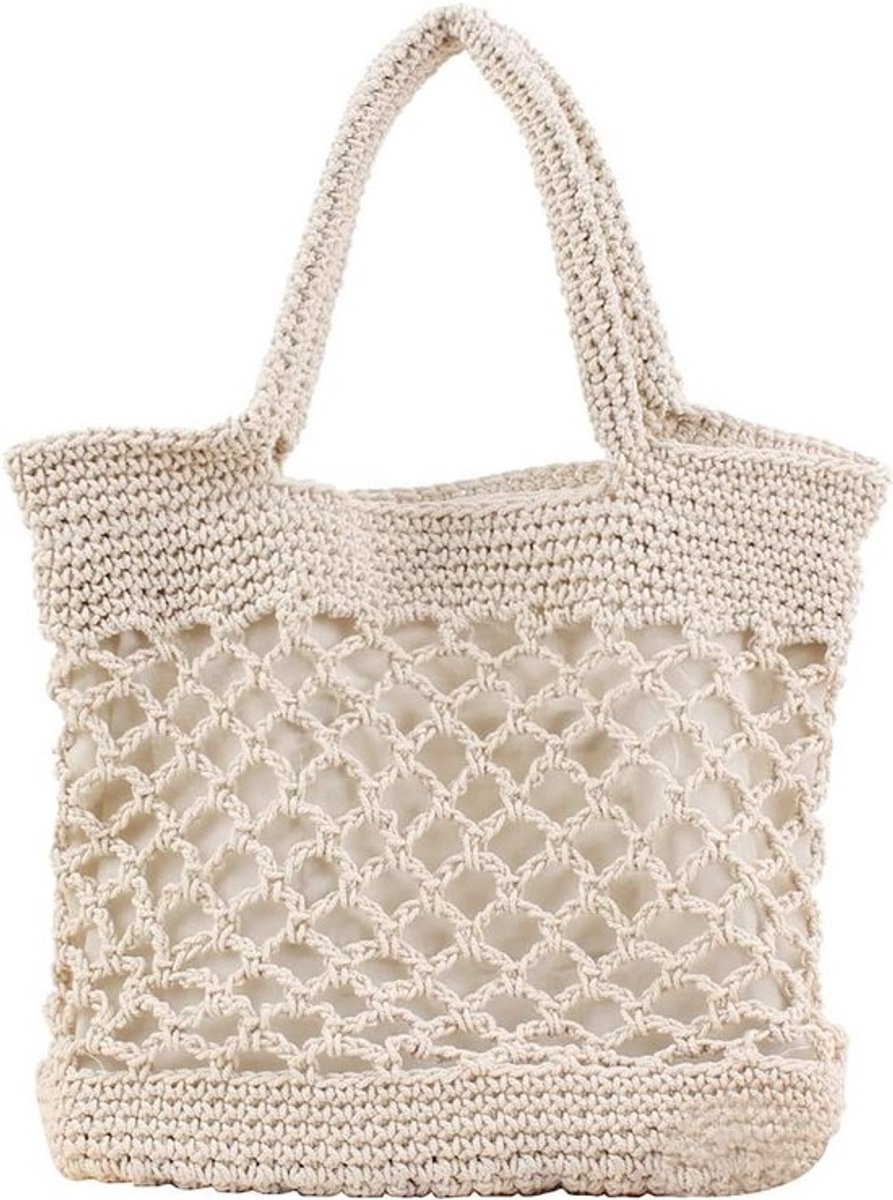 Dames Raffia Strandtas Schoudertas Zomer Handtas Gevlochten Bucket Bag voor Reizen en Casual Gebruik