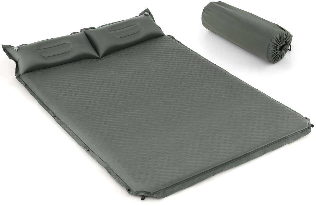 SureDeal® - Bedd - Zelfopblazende Kampeermat Comfortabele - Kussens Zelfopblazende Dubbele - Personen Waterdicht - 187x130x4 cm - Groen