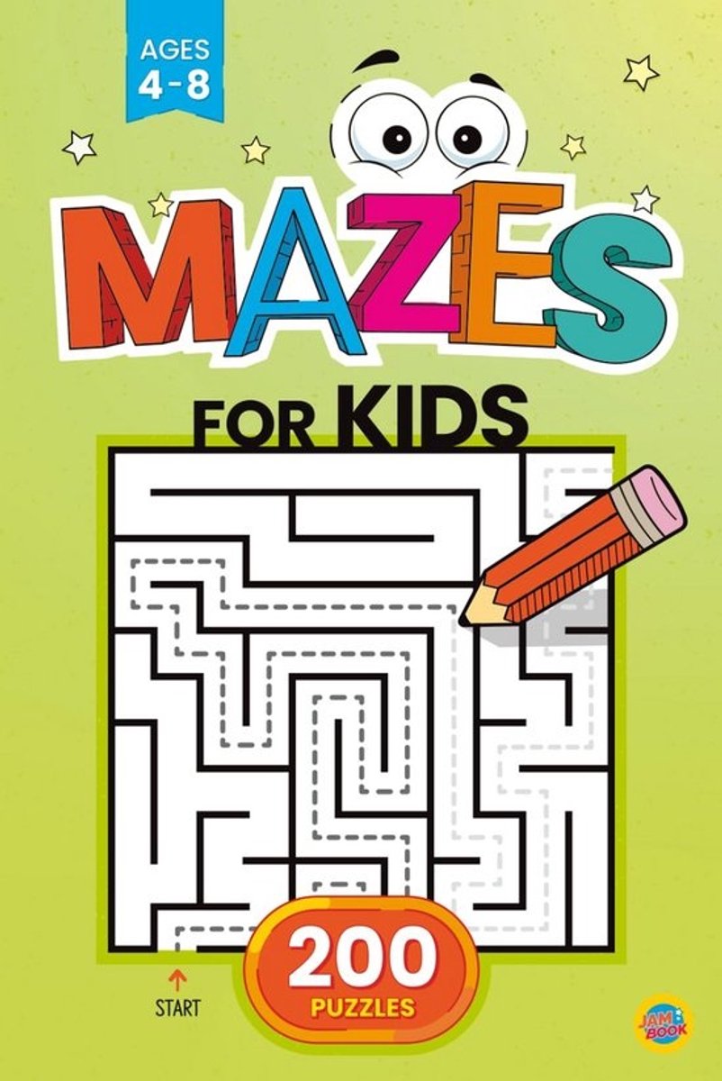200 Doolhof Puzzels voor Kinderen | Activiteitenboek Basisschool Leeftijd 4-8 Jaar