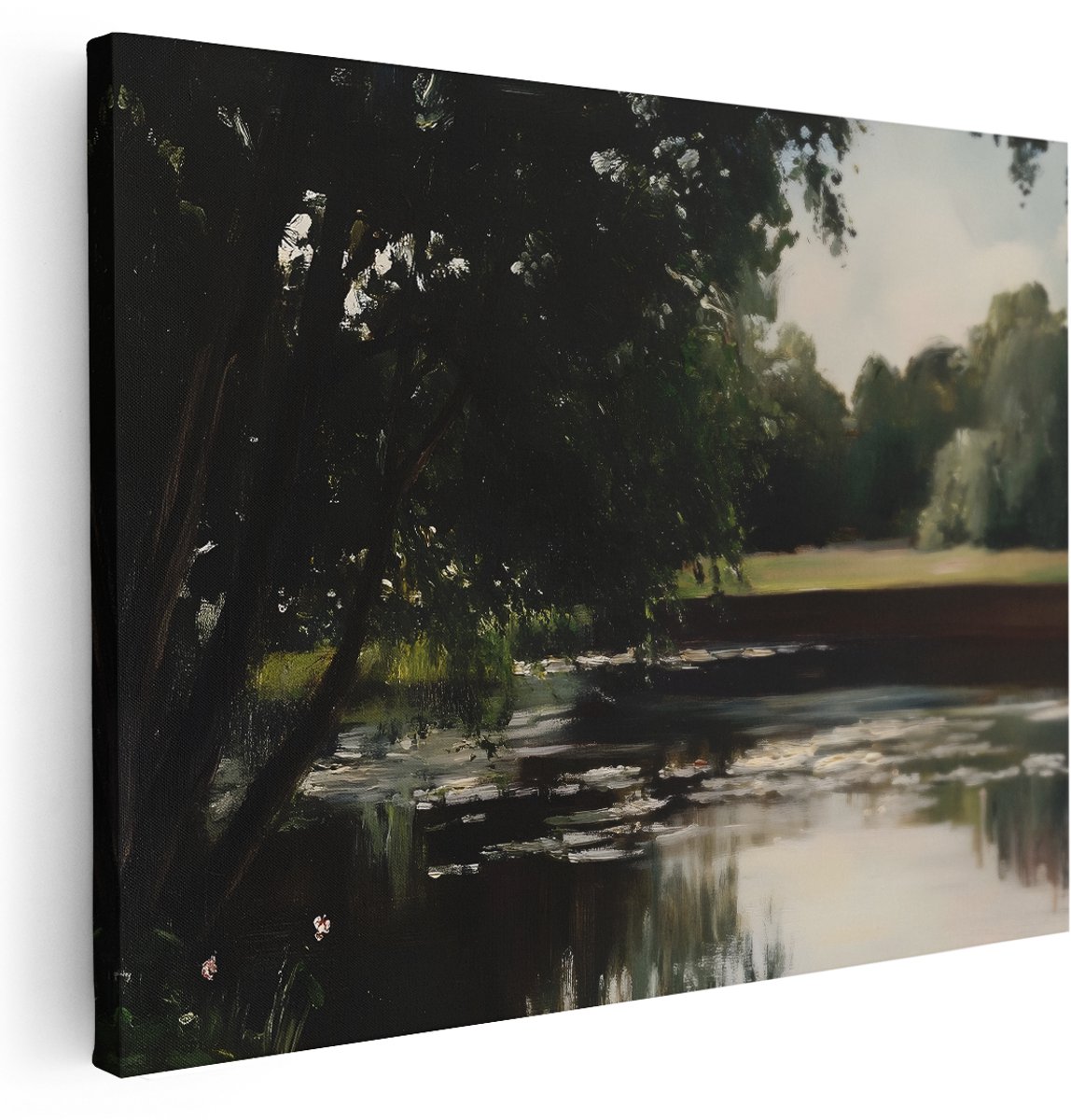 Artaza Canvas Schilderij Landschap - 160x120 cm - Groot - Wanddecoratie Natuur - Muurdecoratie Boom - Schilderijen Op Canvas Bos