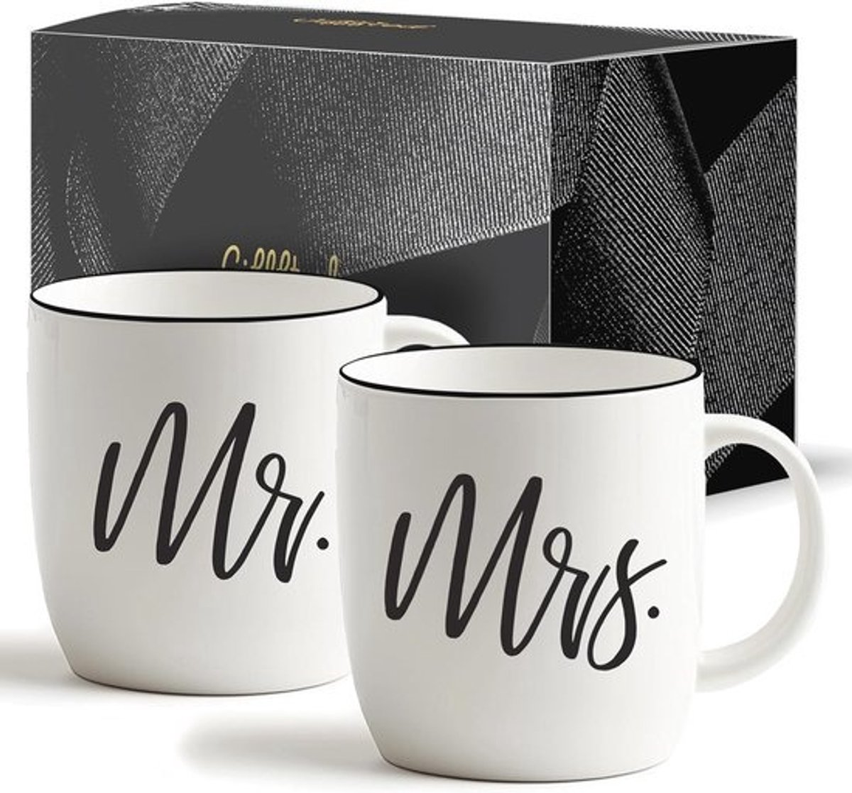 Gifffted Mr And Mrs Mugs, Unique Wedding Gift For Couple, Gifts For Engagement, Anniversary, His And Her, Bride And Groom, Valentines And Christmas Gifts For Couples, Set Of 2 Coffee Mugs