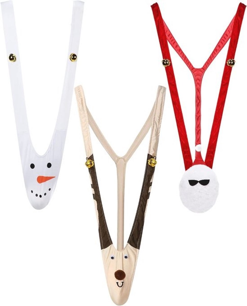 Mankini Ondergoed Set voor Heren - 3 Stuks voor Kerst en Halloween
