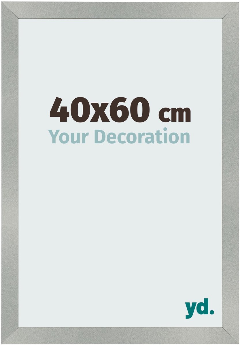 Your Decoration - Fotolijst 40x60 cm - MDF - Aluminium Geborsteld - Bologna