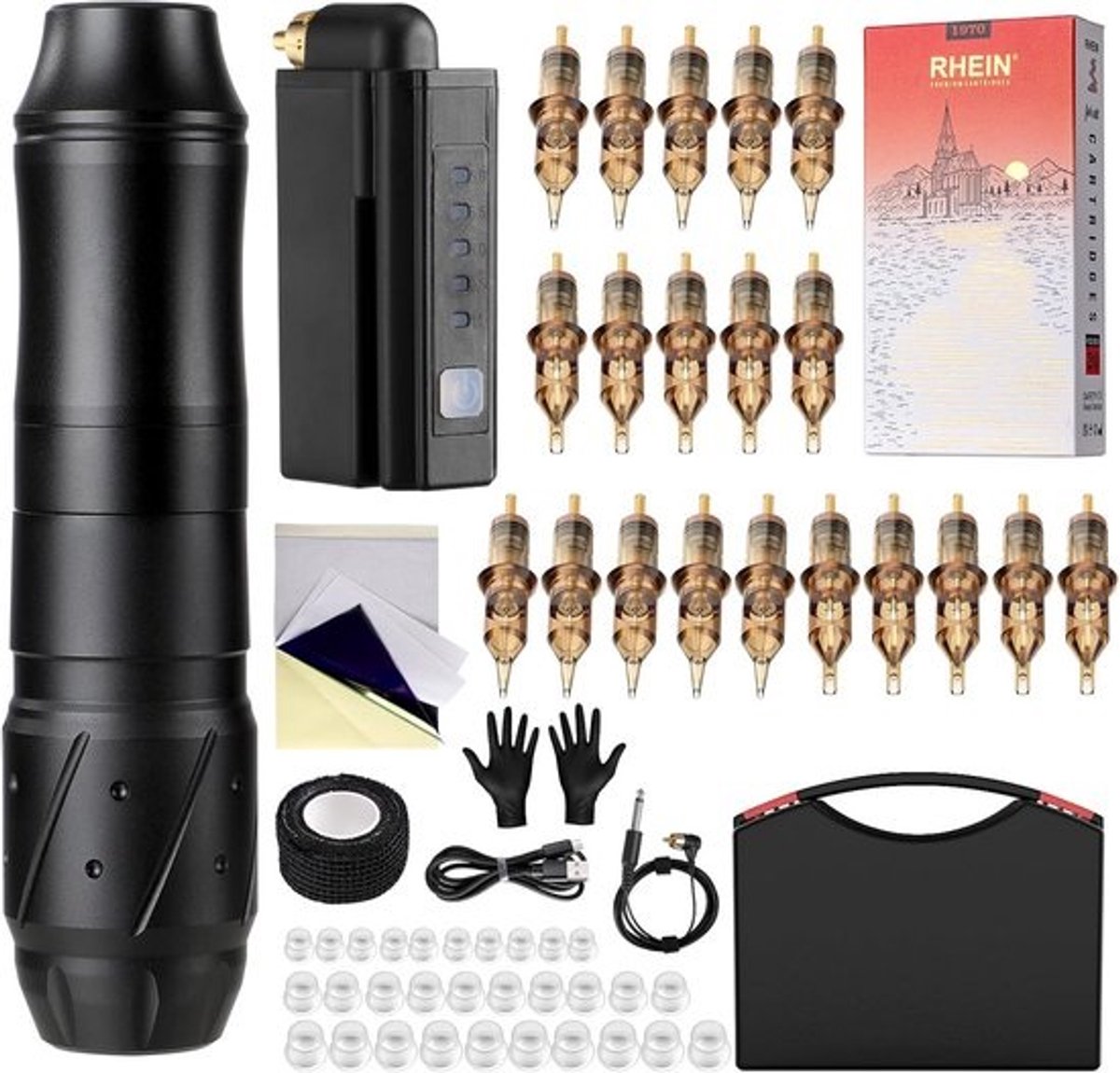 Tattoo Machine met Accessoires - Tattoo kit Draadloos - Complete Set - Starterspakket