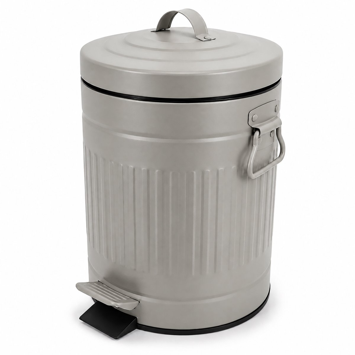 Badkamer prullenbak - 5 l - metaal - grijs