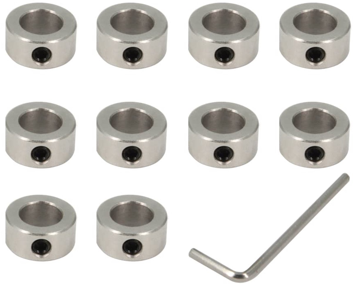 10 stuks veiligheidsring 10 mm asbeveiligingsring T10 draadveiligheidsring voor CNC-onderdelen (10 mm - zilver)