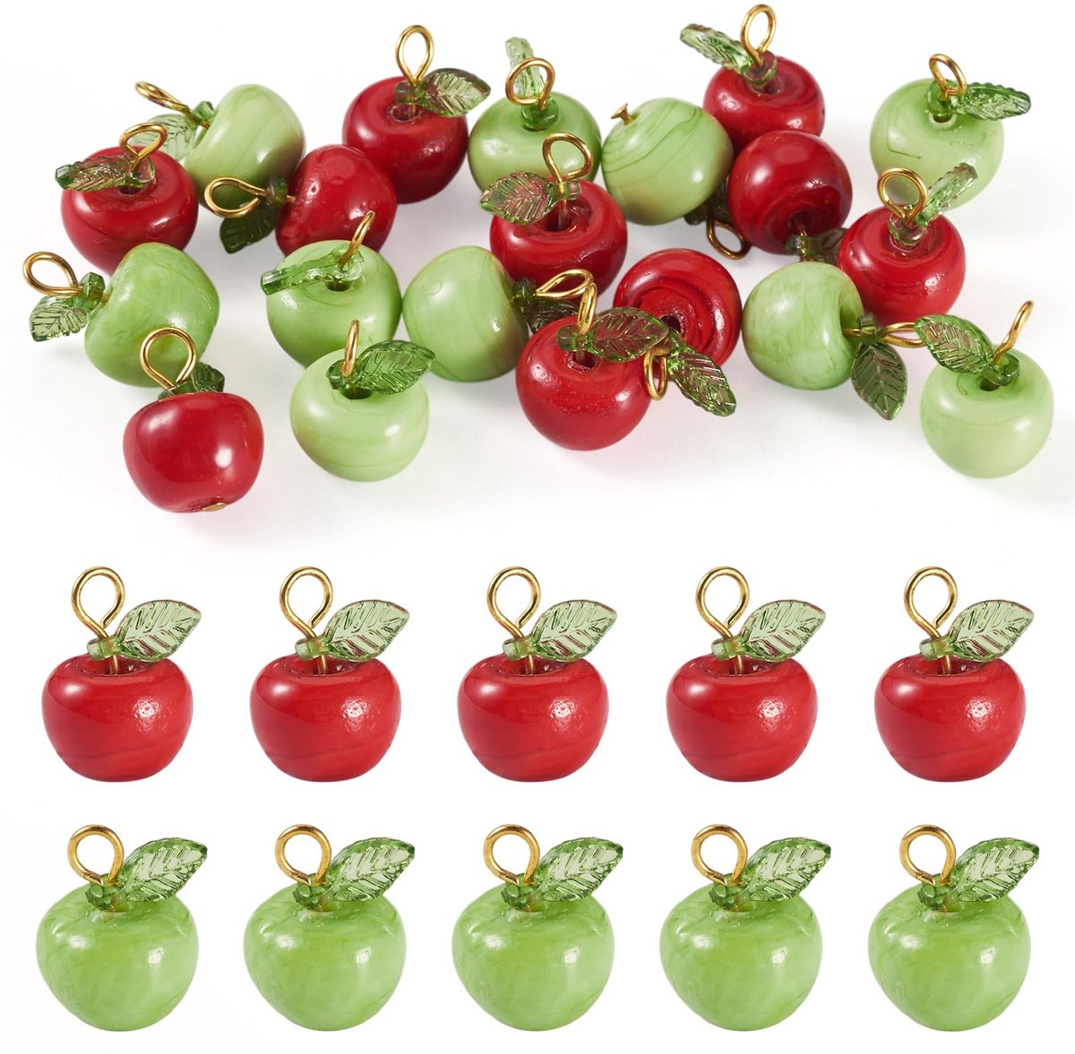 Charms Diverse Imitatie Vruchten Glas Hangers 3D Voedsel Kristal Handgemaakte Bengelen Charms Voor Sieraden Armband Maken DIY Ambachten