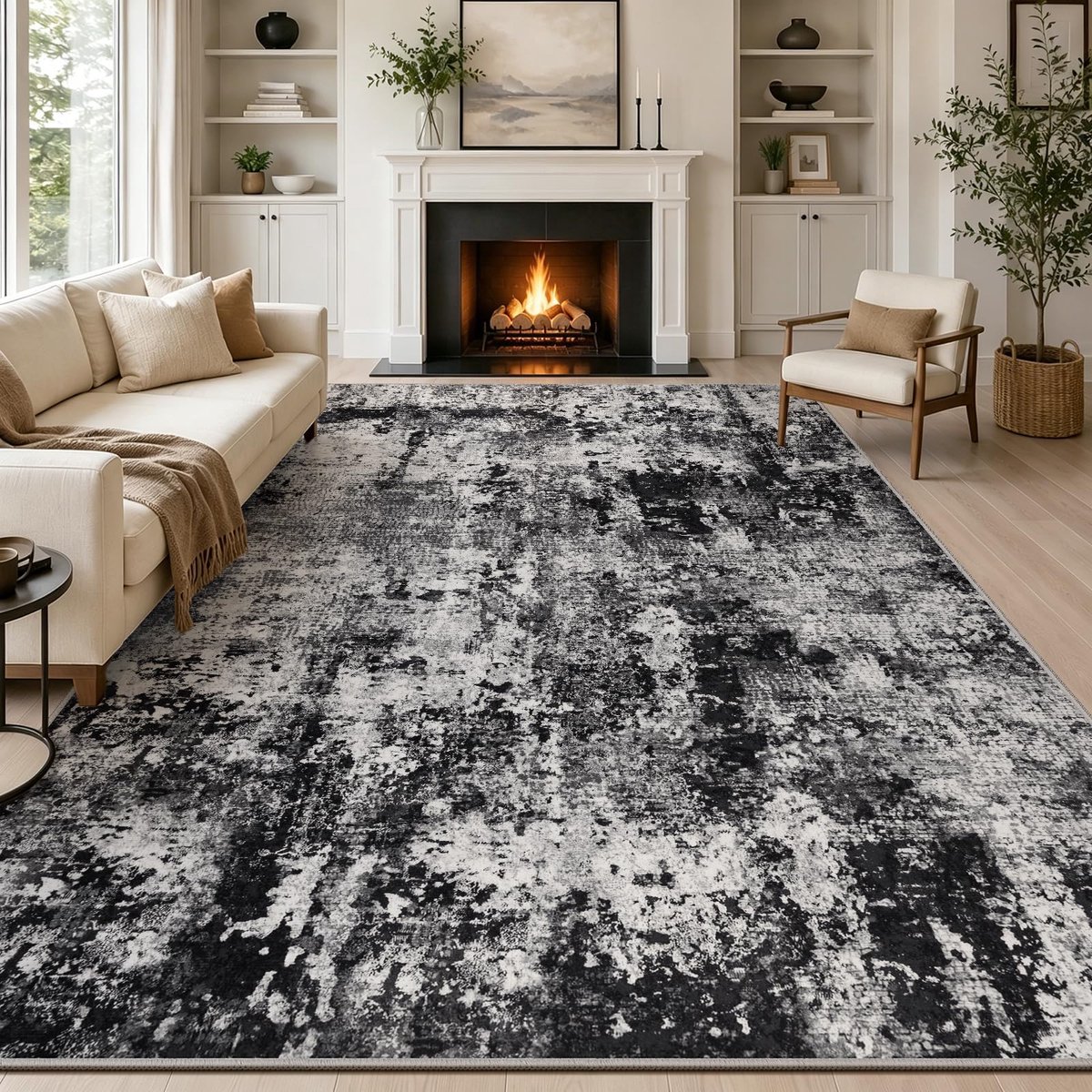 Vloerkleed voor Woonkamer 240x340cm, Antislip, Korte Haren, Kunstwol, Slaapkamer, Wasbaar, Minimalistisch, Bedplaat, Vloerkleden voor Woonkamer, Slaapkamer, Kantoor