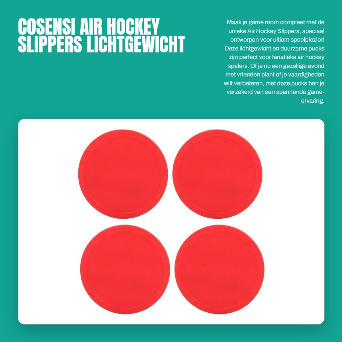 Dailygoods- Air Hockey Slippers Lichtgewicht - Duurzame Air Hockey Pucks - Tafel Spelletjes - Game Room - Medium (75mm) - Tafelspel