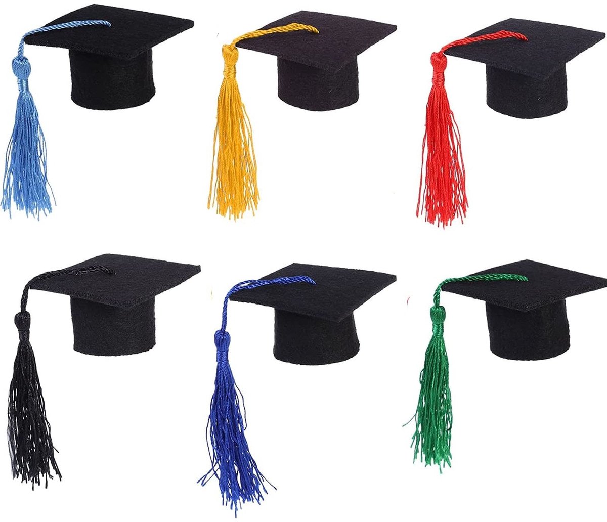 Dailygoods- Wijnflesdeksel 6 Stuks - Afstudeerhoed/Decoratie - Kwastvorm - Uniek Ontwerp - Tafeldecoratie - Elegant Cadeau - Wijnflesdecoratie
