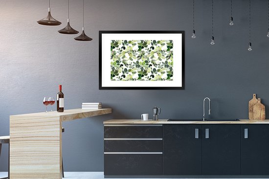 Cadre photo avec affiche - Noël - Plantes - Gui - 90x60 cm - Cadre pour affiche - Décorations de Noël - Décoration de Noël pour l'intérieur - Noël