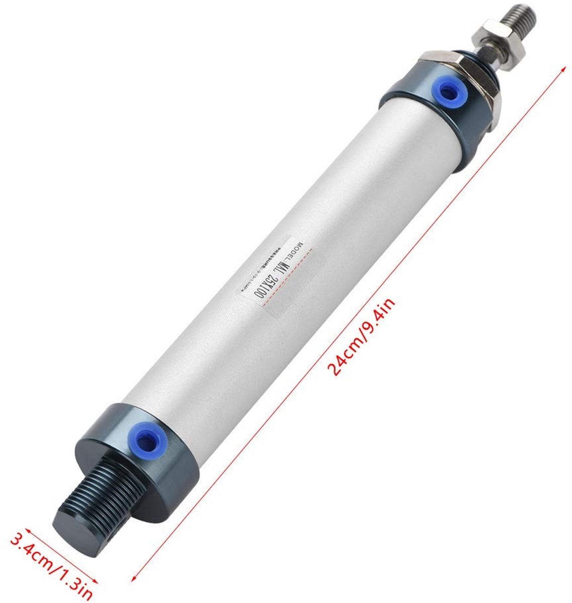 Dailygoods- Luchtcilinder 25mm Boring - 100mm Slag - Enkele Stam - Dubbele Actie - Aluminiumlegering - Duurzaam en Compact - Pneumatische Cilinder