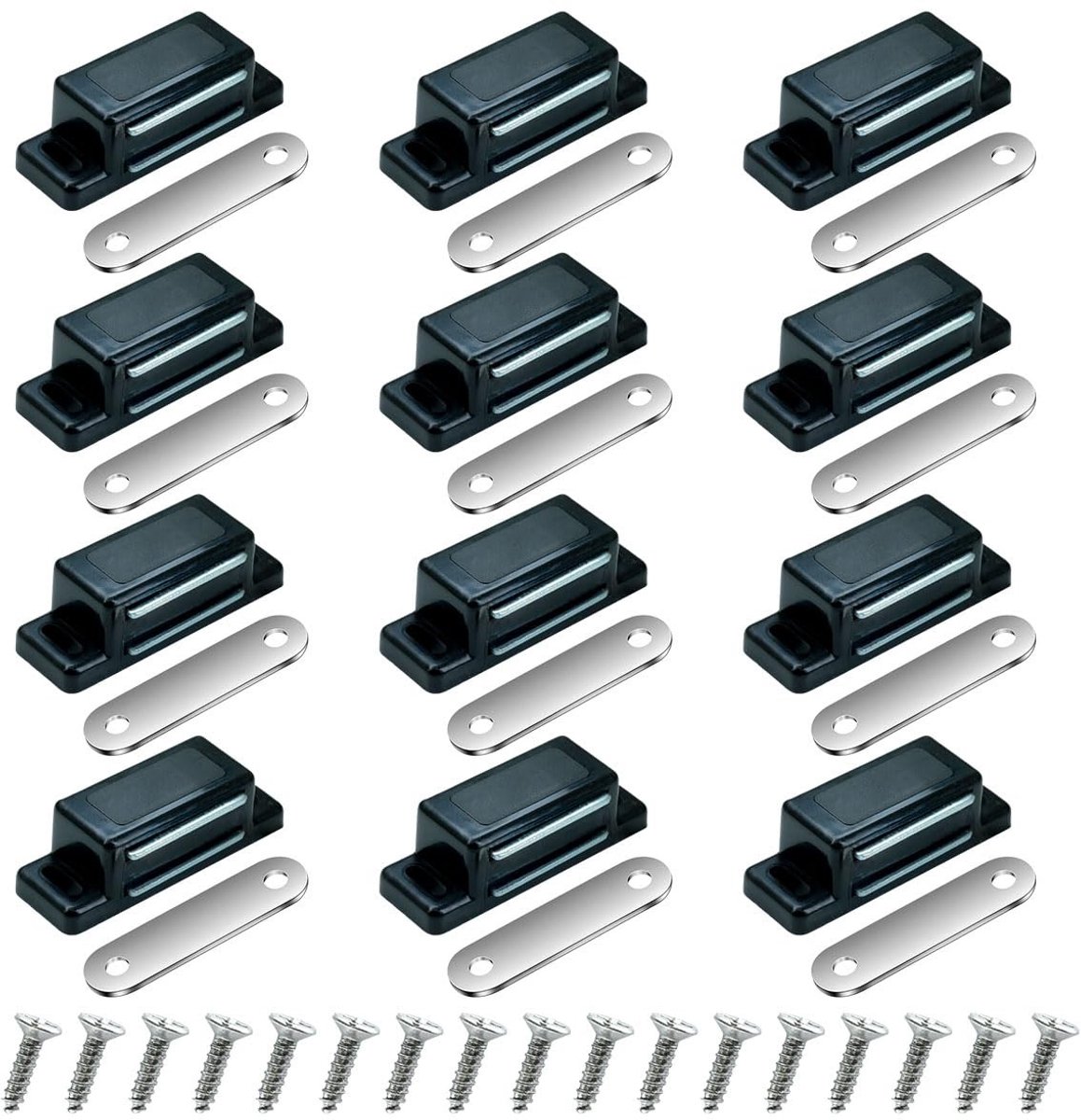 Dailygoods- Deursluiters 12 Stuks - Sterke Magneetsluitingen - Veilig voor Kinderen/Huisdieren - Tot 6 kg Draagkracht - Robuust - Wit - Kastsluitingen