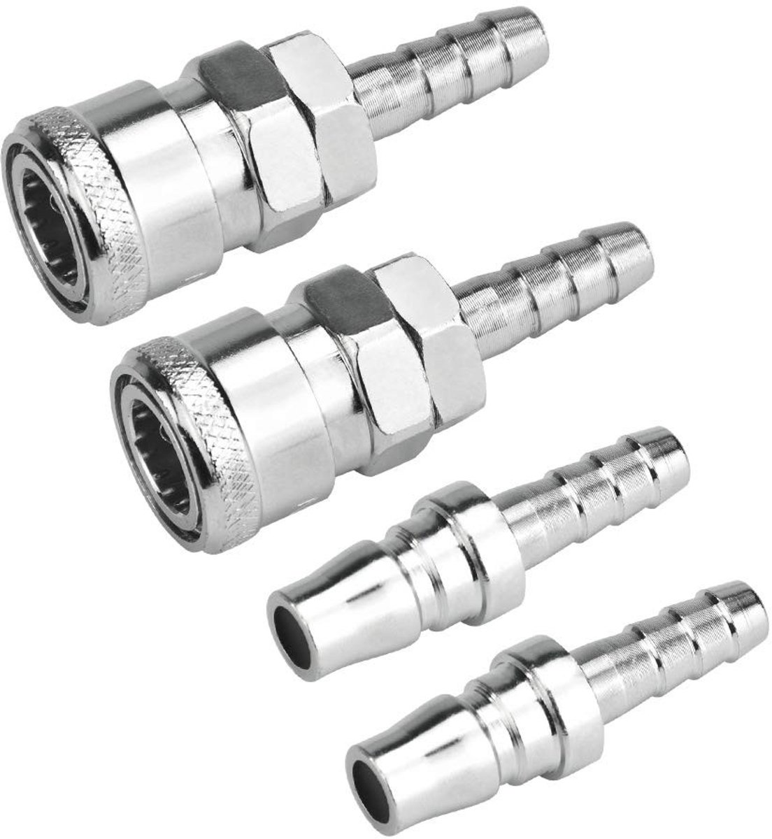 Dailygoods- Slang Snelkoppeling 8mm - Persluchtkoppeling - Pneumatische Koppelingstekker - Verbindingsstuk - Roestbestendig - Hoogwaardige Zinklegering