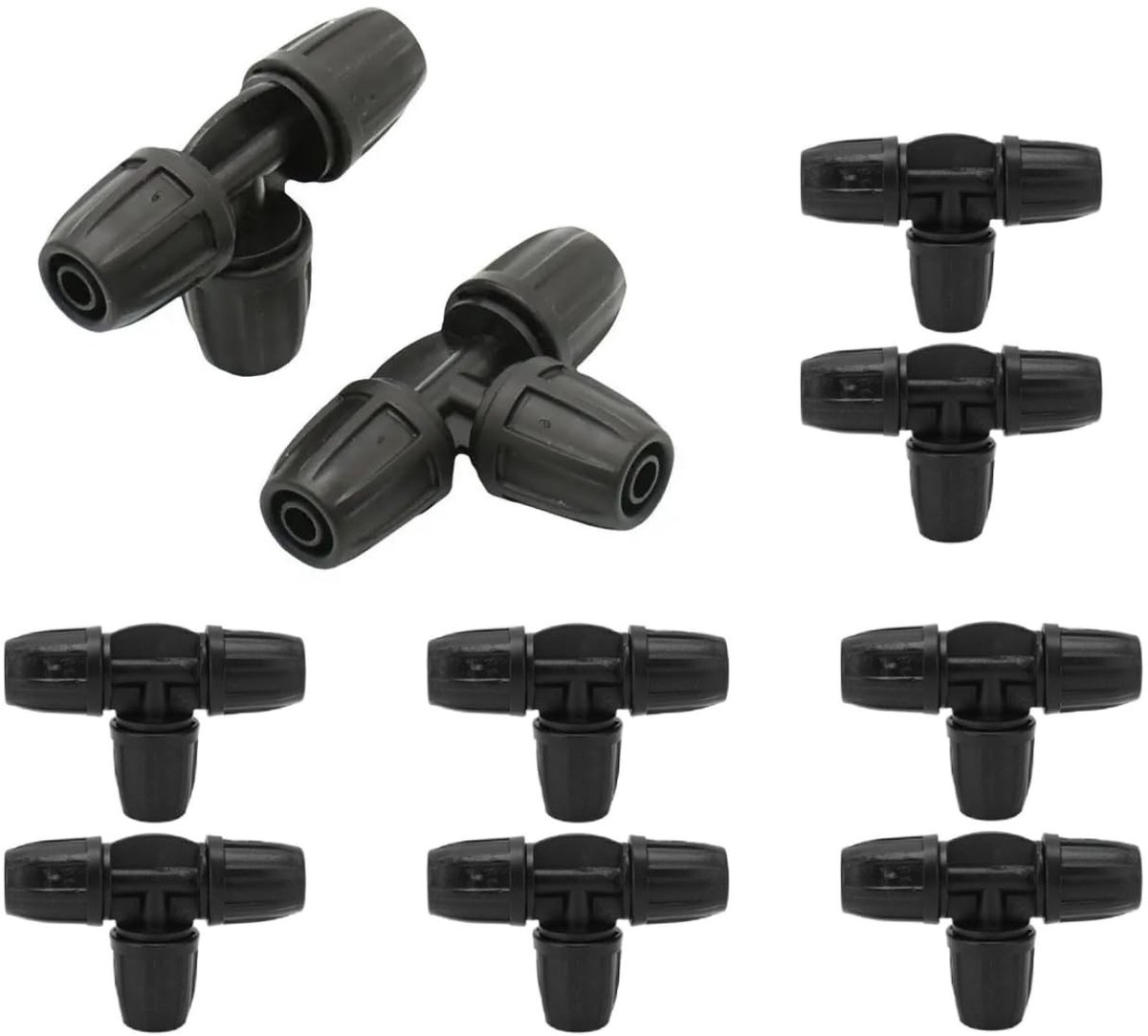 Dailygoods - Tee Connector - 3-Weg Adapter - Eenvoudige installatie - 8/11 mm - Slangdruppelirrigatiesysteem - Voor tuin en landbouw - 10 stuks