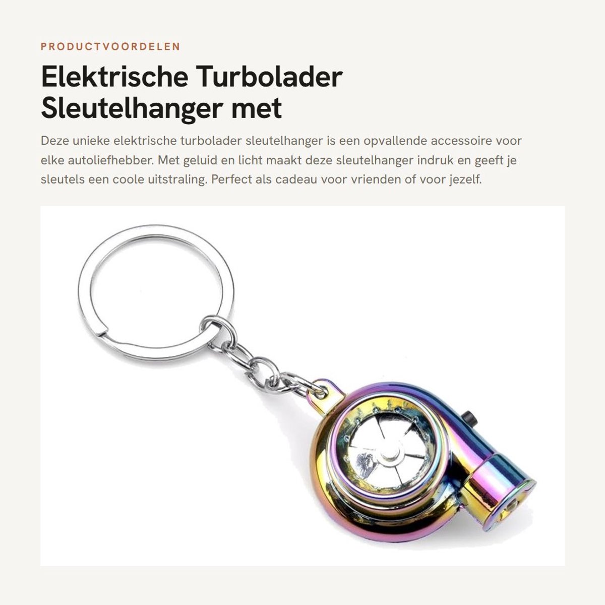 Dailygoods - Elektrische Turbolader Sleutelhanger met Geluid en Licht
