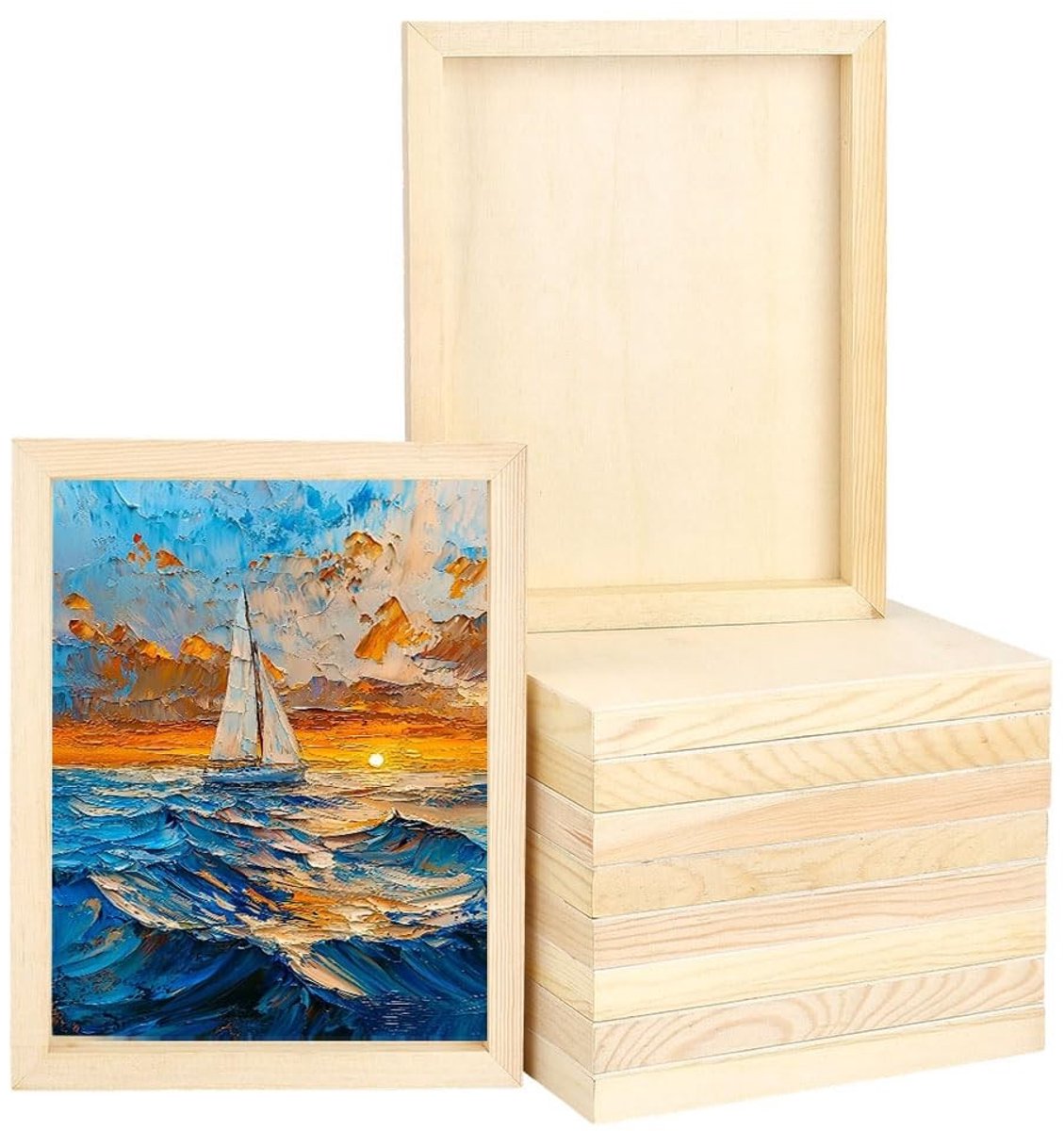 Dailygoods- Houten Panelen 10 Stuks - Ongefinished - 25 x 20 x 2 cm - Wanddecoratie - Houtknutselpanelen - Doe-het-zelf Schilderen - Natuurlijke uitstraling - Kunstpanelen