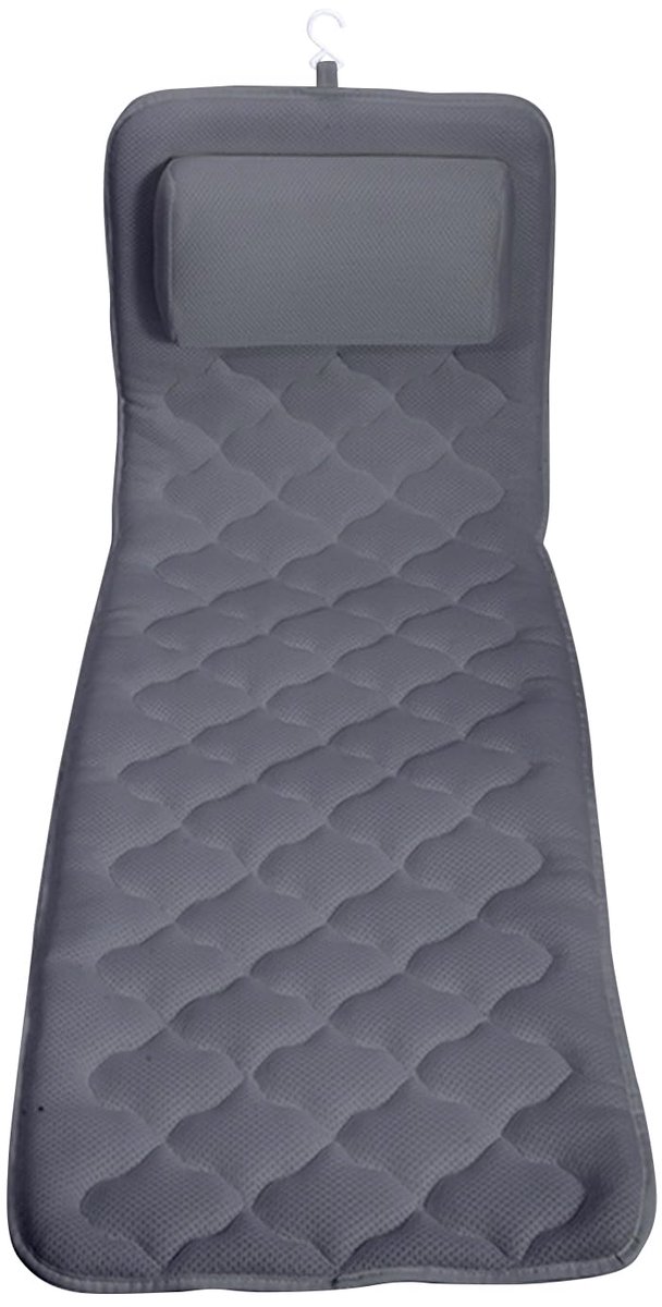 Badmat, voor het hele lichaam met kussen, spa-badkussen, luxe dikke badmat met 13 zuignappen voor badcomfort en ontspanning (grijs 1)