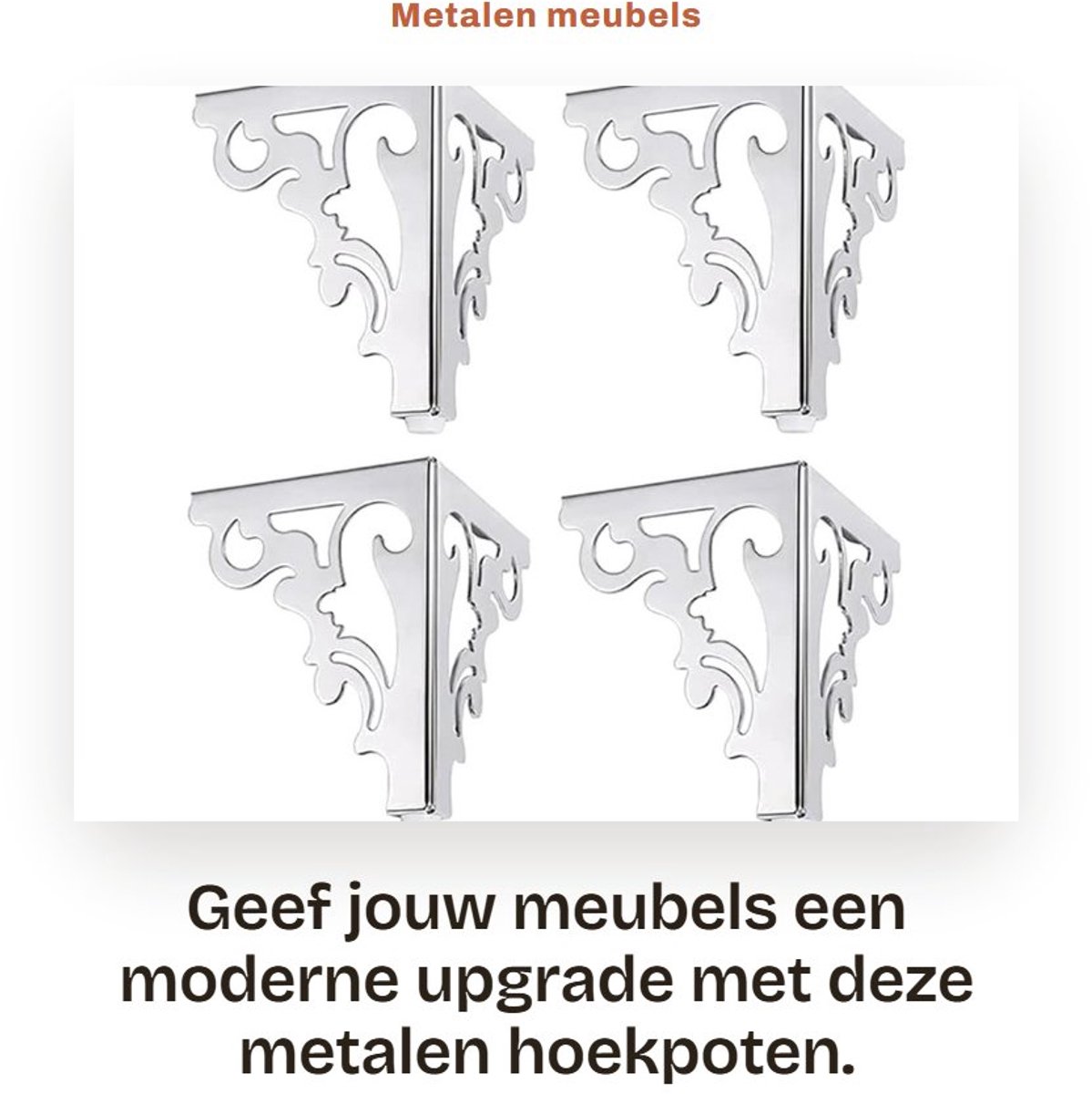 Dailygoods- Hoekpoten 12 cm hoogte - Meubelverhoger - Meubelpoten set van 4 - Roestbestendig - Modern design - Hoogwaardig ijzermateriaal