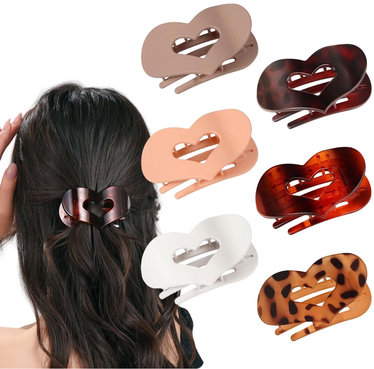 Dailygoods- Haarspelden Ergonomisch Ontwerp - Platte Haarspelden - Stevige Grip - Antislip Zijklemmen - Voor Dik/Dun/Krullend Haar - 6 Stuks - Haarklemmen