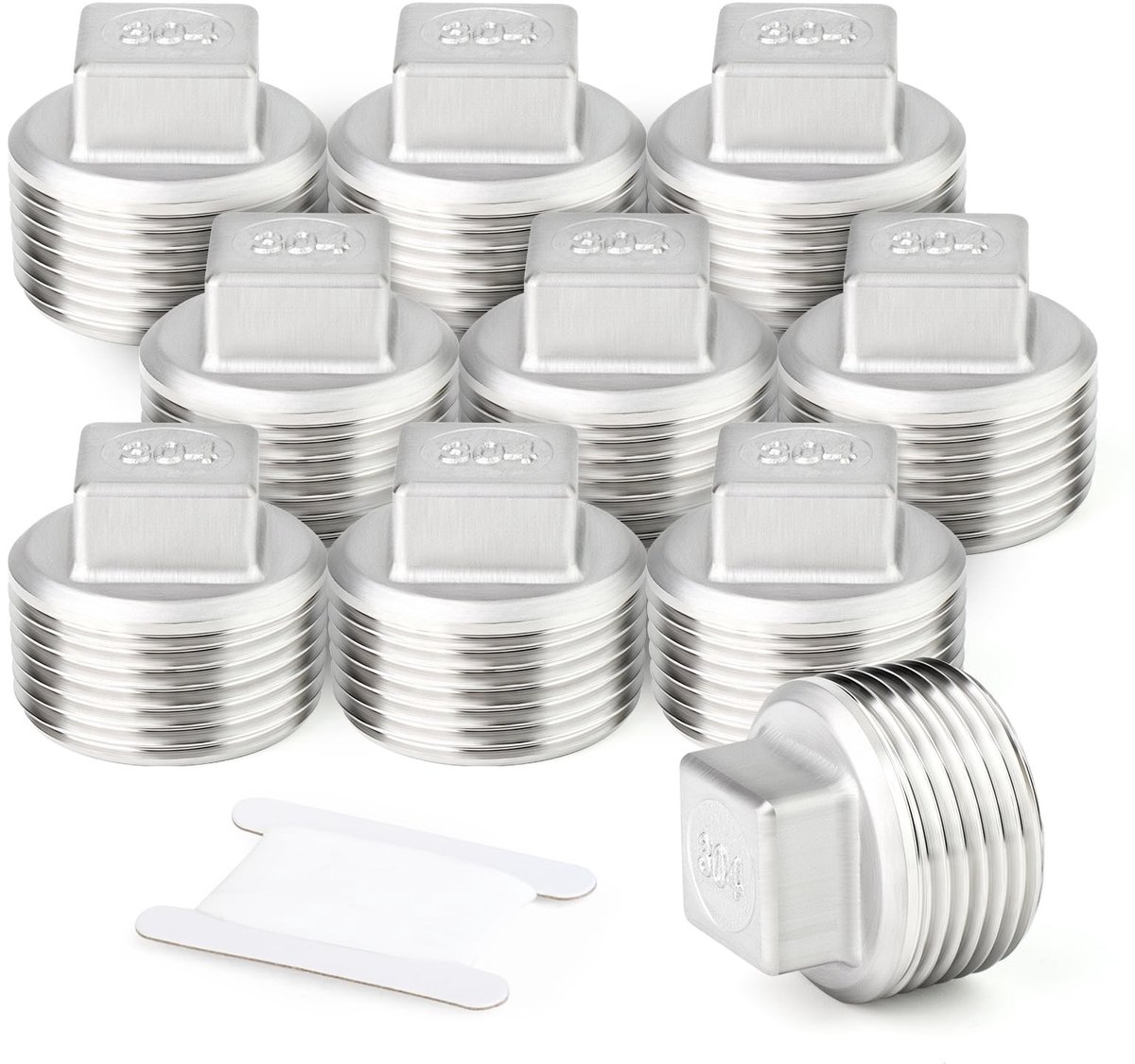 Dailygoods- Plug 1/2" BSP Buitenvierkant - 10 Stuks - Roestvrij Staal - Fitting - Lekvrije Verbinding - Duurzaam Ontwerp