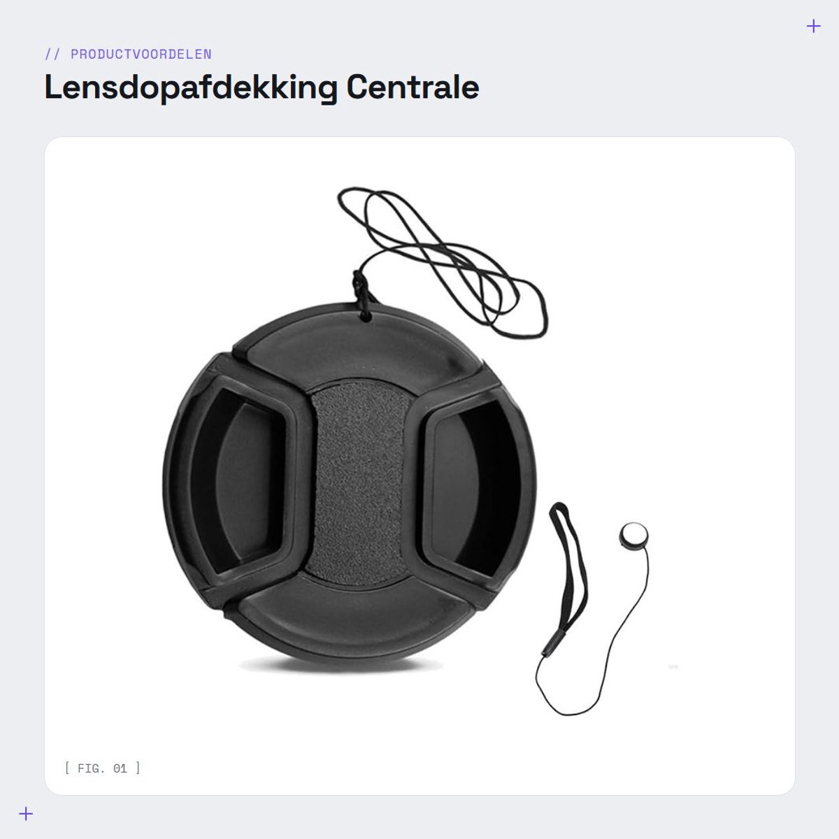 Dailygoods- Lensdop 49 mm - Centrale Knijplensafdekking - Antiverliesriem - Stofbestendig - Schokbestendig - Hoogwaardig ABS Materiaal - Cameralensafdekking