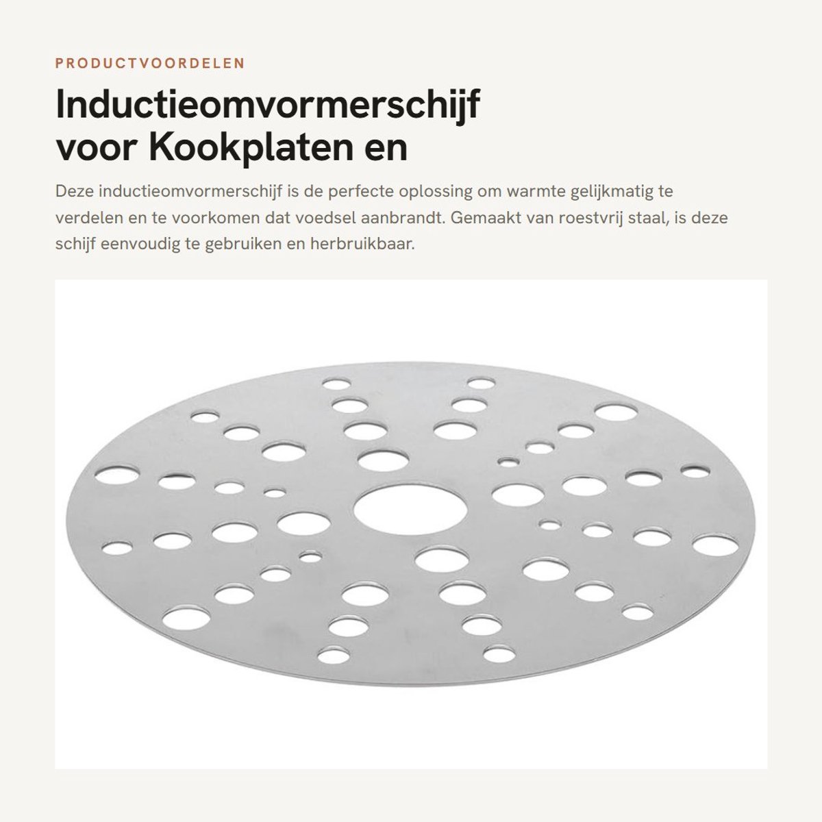 Dailygoods- Warmte Diffuser Roestvrij Staal - Inductie Kookplaat Adapter - Gelijkmatige Warmteverdeling - Voorkomt Brandend Voedsel - Duurzaam en Herbruikbaar - Eenvoudig in Gebruik