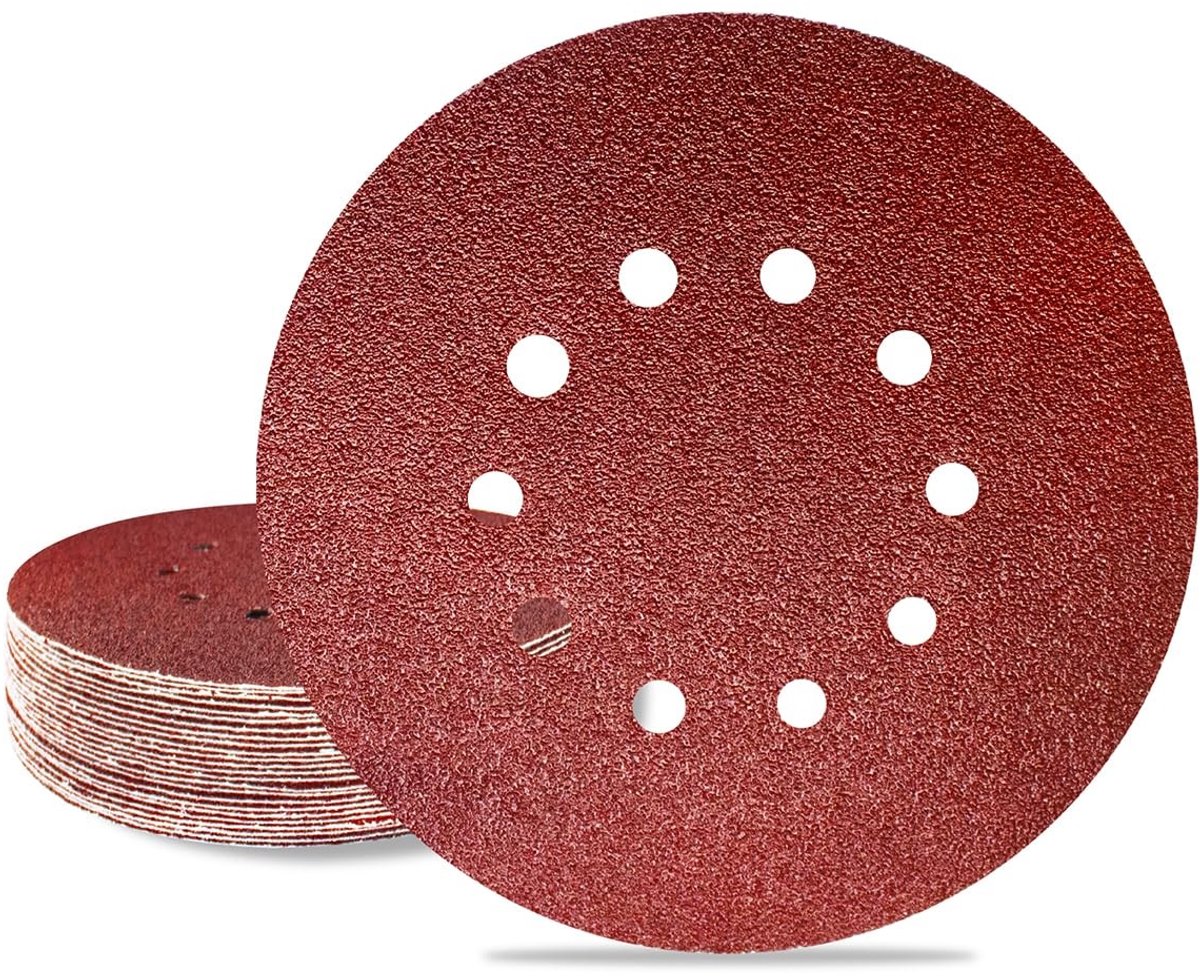 Dailygoods- Schuurpapier 225mm - Schuurschijf Klittenband - 25 Stuks - Korrel 60 - Rond - Voor Excentrische Schuurmachine