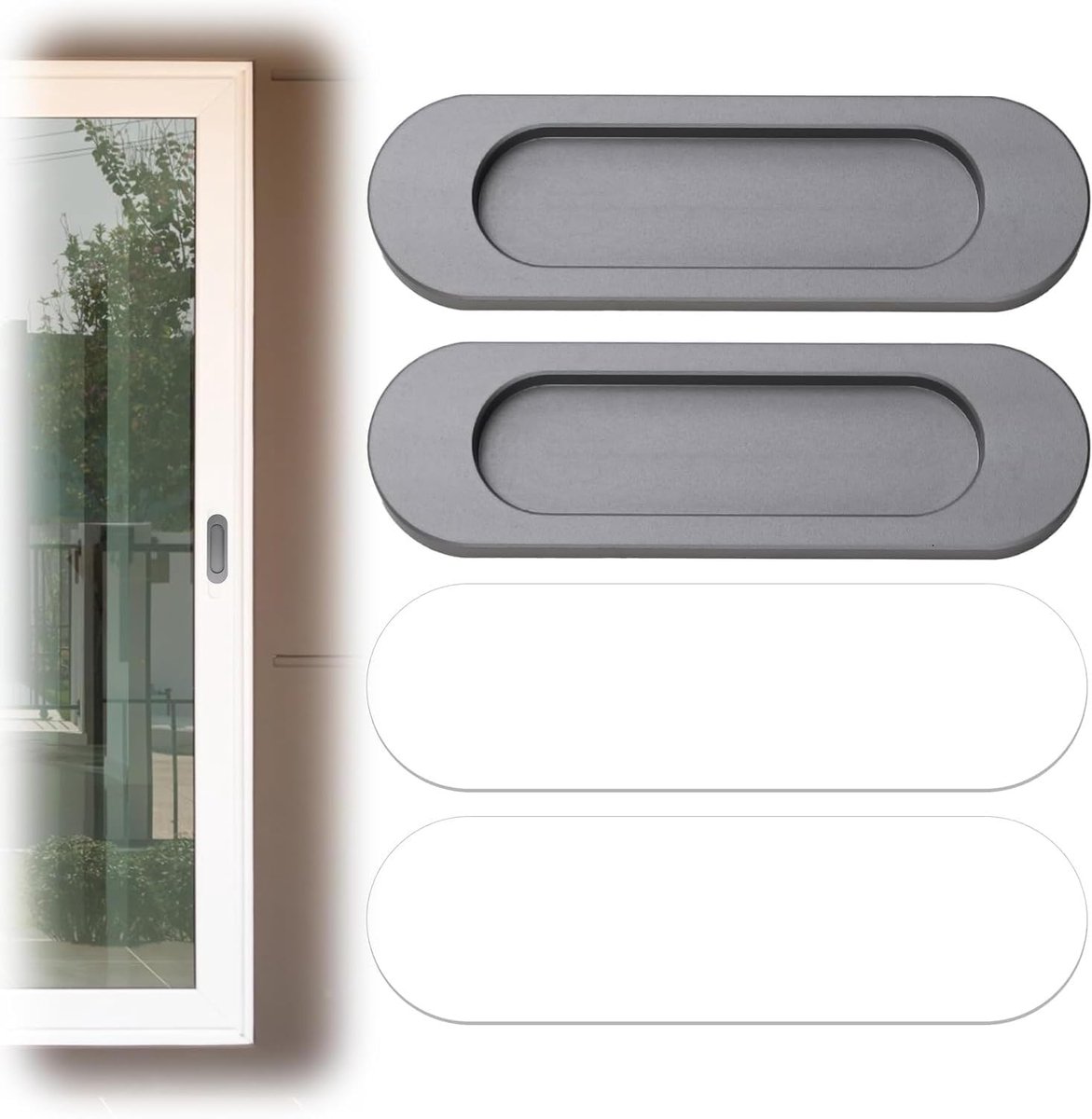 Dailygoods- Deurgrepen Set van 2 - Zelfklevend - Aluminium Legering - Modern Design - Geschikt voor Deuren/Kasten - Eenvoudige Installatie - Deurgreep