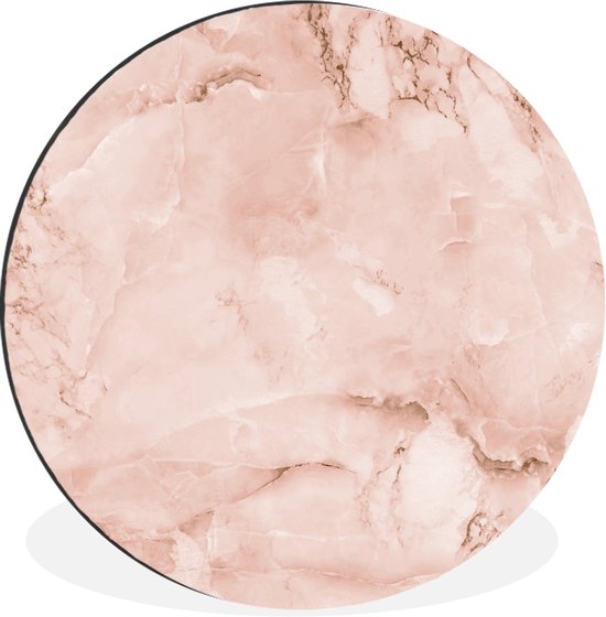 WallCircle - Wandcirkel - Muurcirkel - Rosegold - Stenen - Marmer - Structuur - Aluminium - Dibond - 30x30 cm - Binnen en Buiten