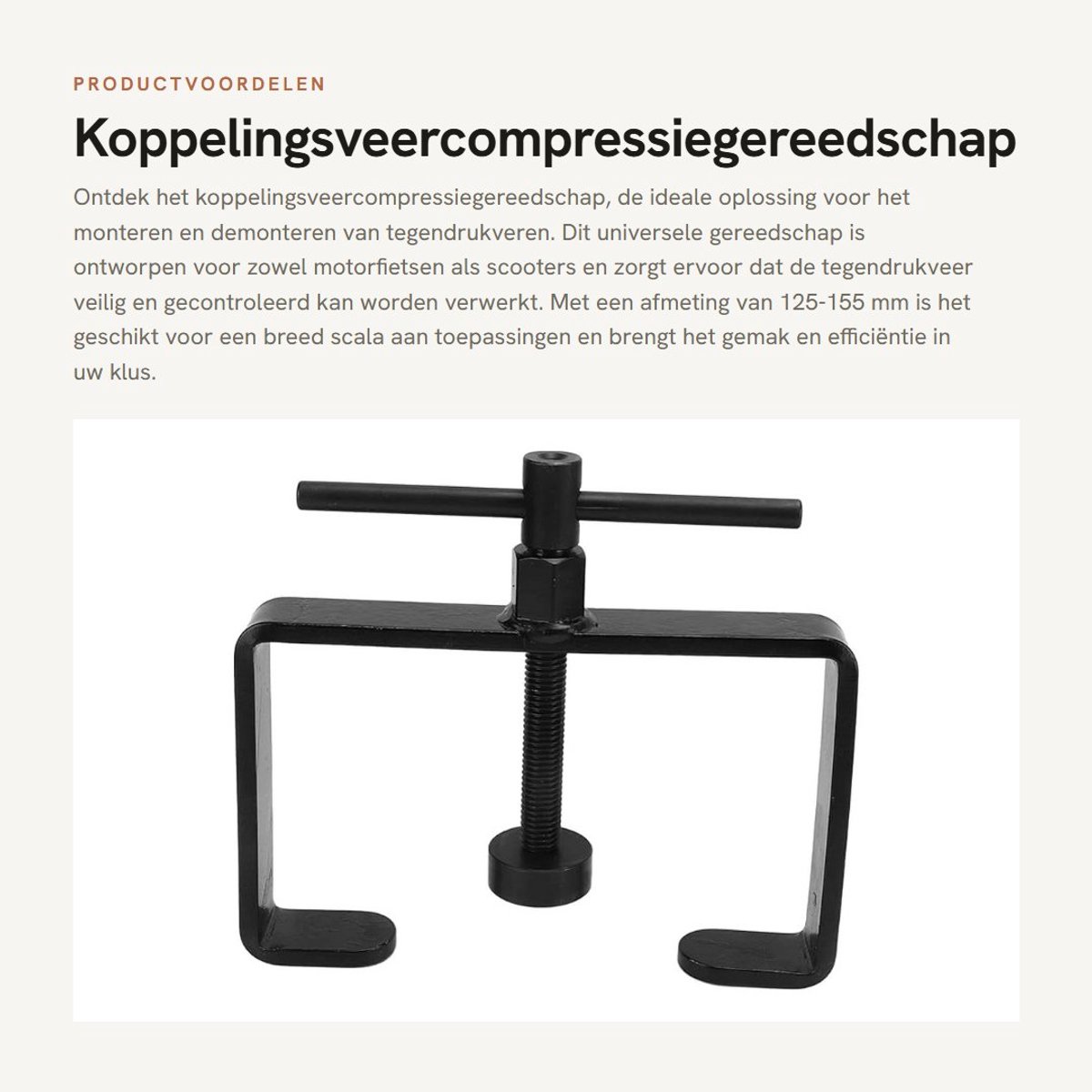 Dailygoods- Koppelingsveercompressiegereedschap Universeel - Veerspanner Auto - Verwijdering/Gereedschap - Montage/Demontage - Tegendrukveer - Schokbestendig
