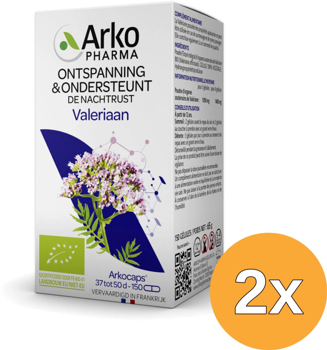 2x Arkocaps Valeriaan Bio (150 capsules)